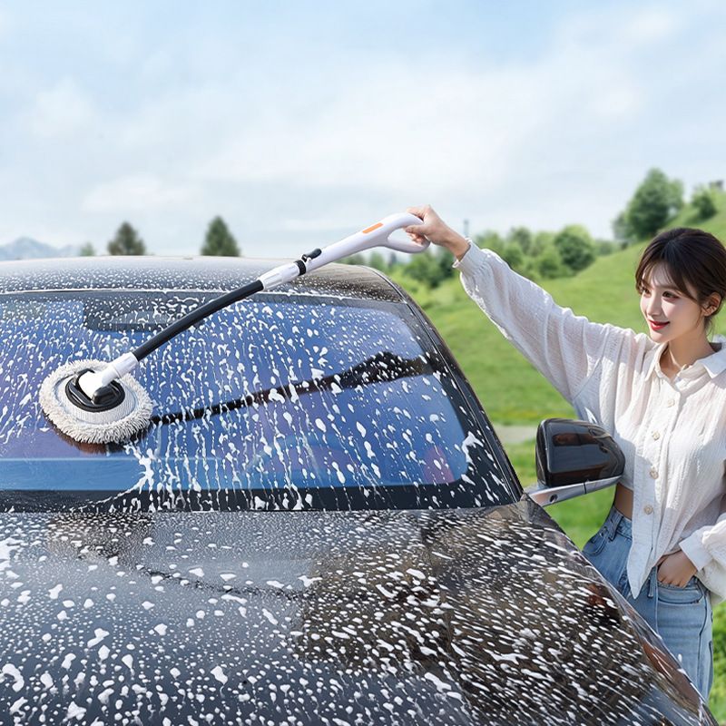 Car Wash Brush Kit Mitt Mop Sponge with Long Handle 15° Curve Chenille Microfiber Car Cleaning Brush Kit Supplies Car Washing Mop — image 2