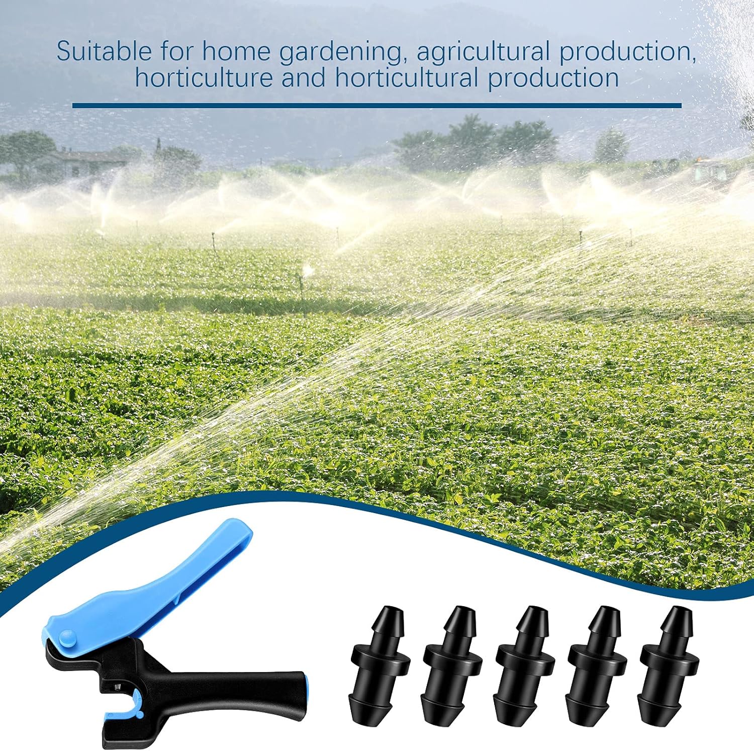 51 Pcs Drip Irrigation Hole Punch Tool Set, Drip Irrigation Punch Tool 50 Pcs 1/4 Inch Goof Plugs for Outdoor Garden Lawn Pipe System Hose Tubing(Fresh Style) — image 4