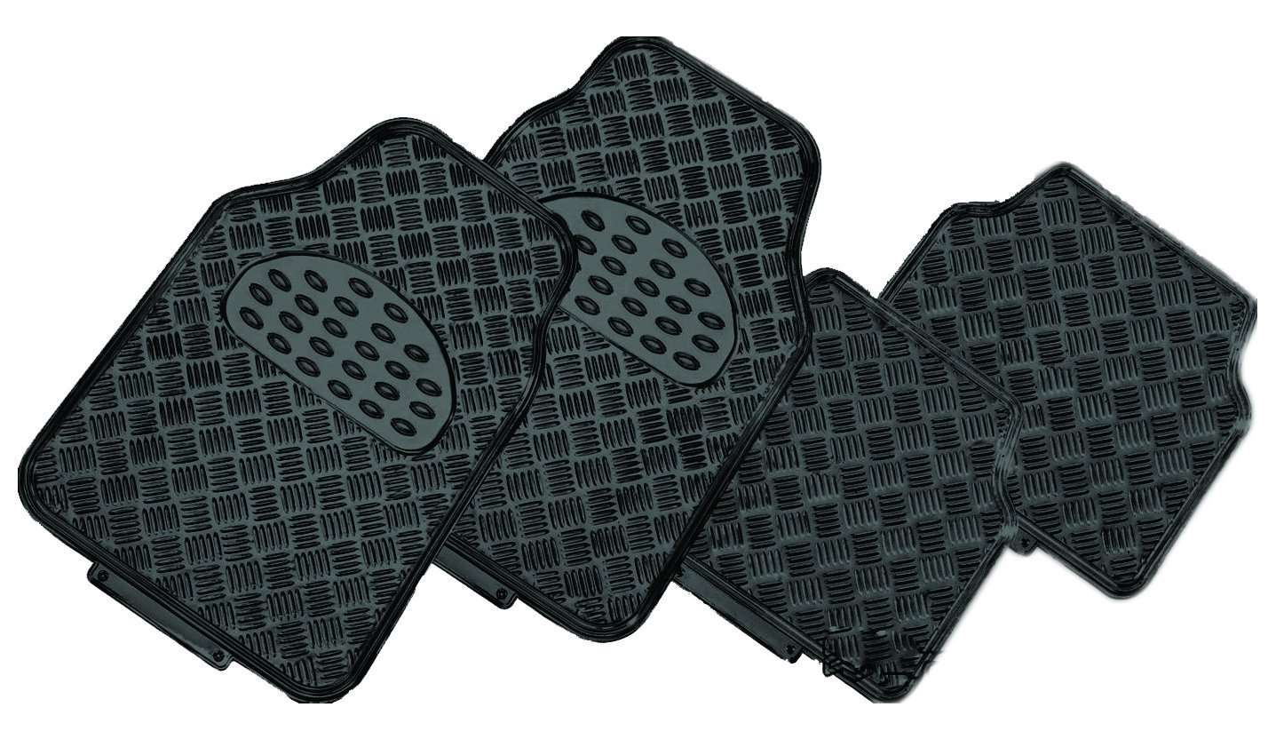 VENOM 4-Piece Car Mat - BLACK [Rubber/Aluminium Look] — image 2