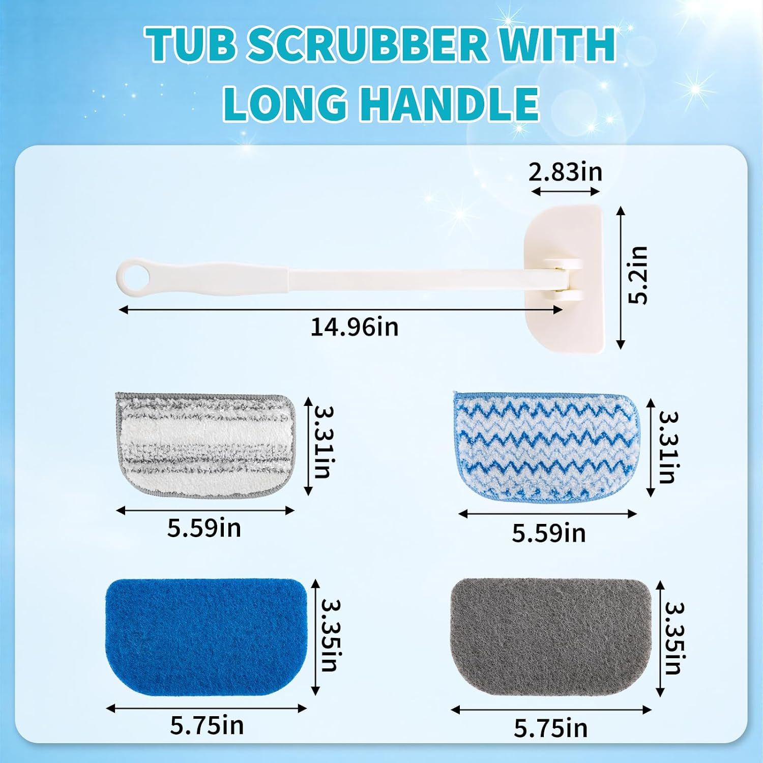 Bathroom Cleaning Brush 4 in 1 with Long Handle 180 Degree Rotating โ image 5