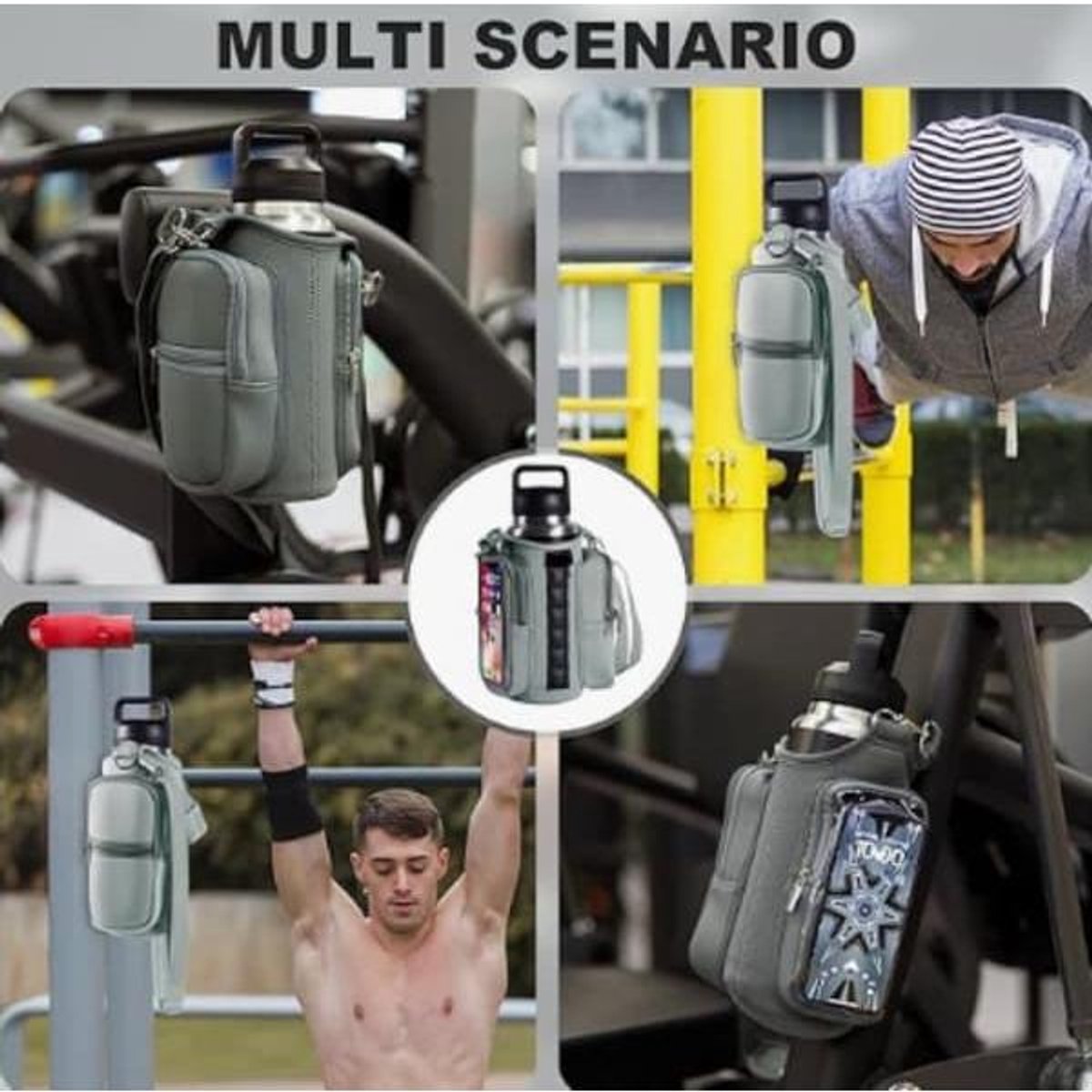 Magnetic Sports Bag with Adjustable Shoulder Strap - Includes Water Bottle Holder and Pocket - for Sports, Workouts, Travel & Work（Purple） — image 4