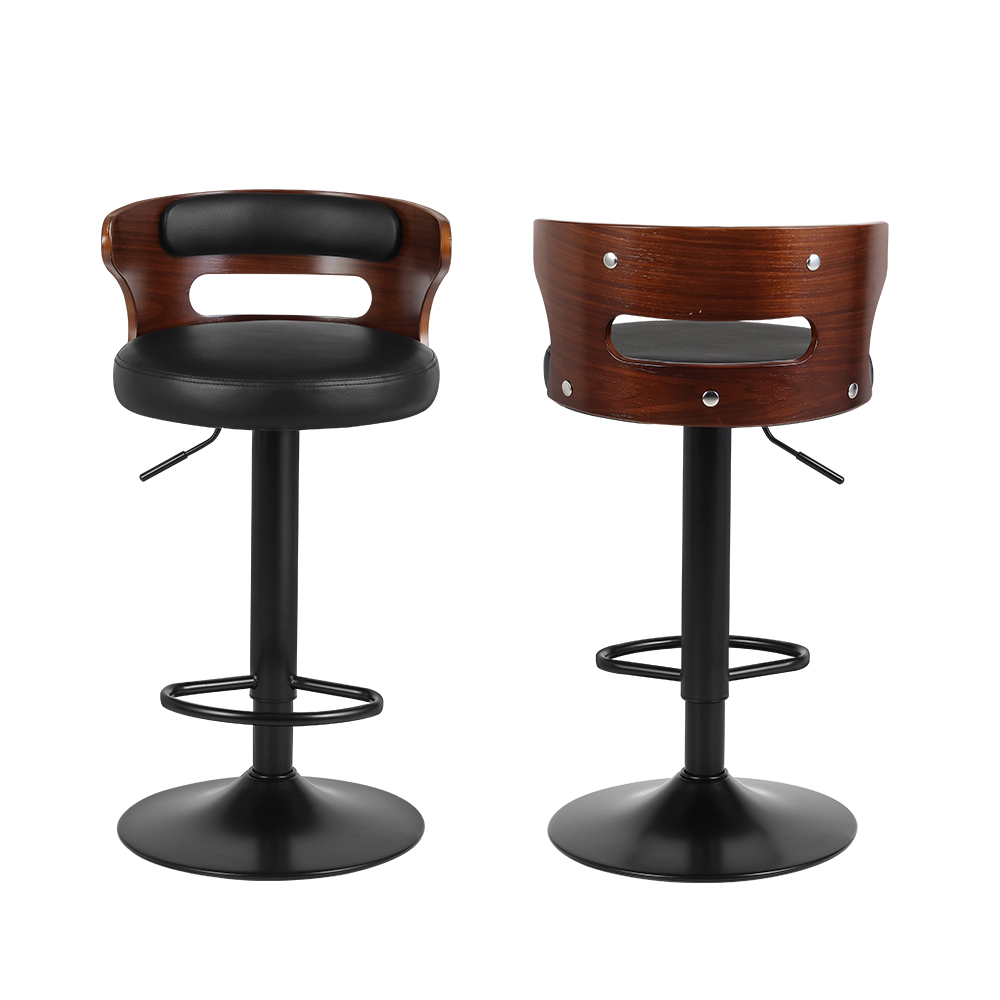 Artiss 2x Bar Stools Gas Lift Faux Leather — image 3