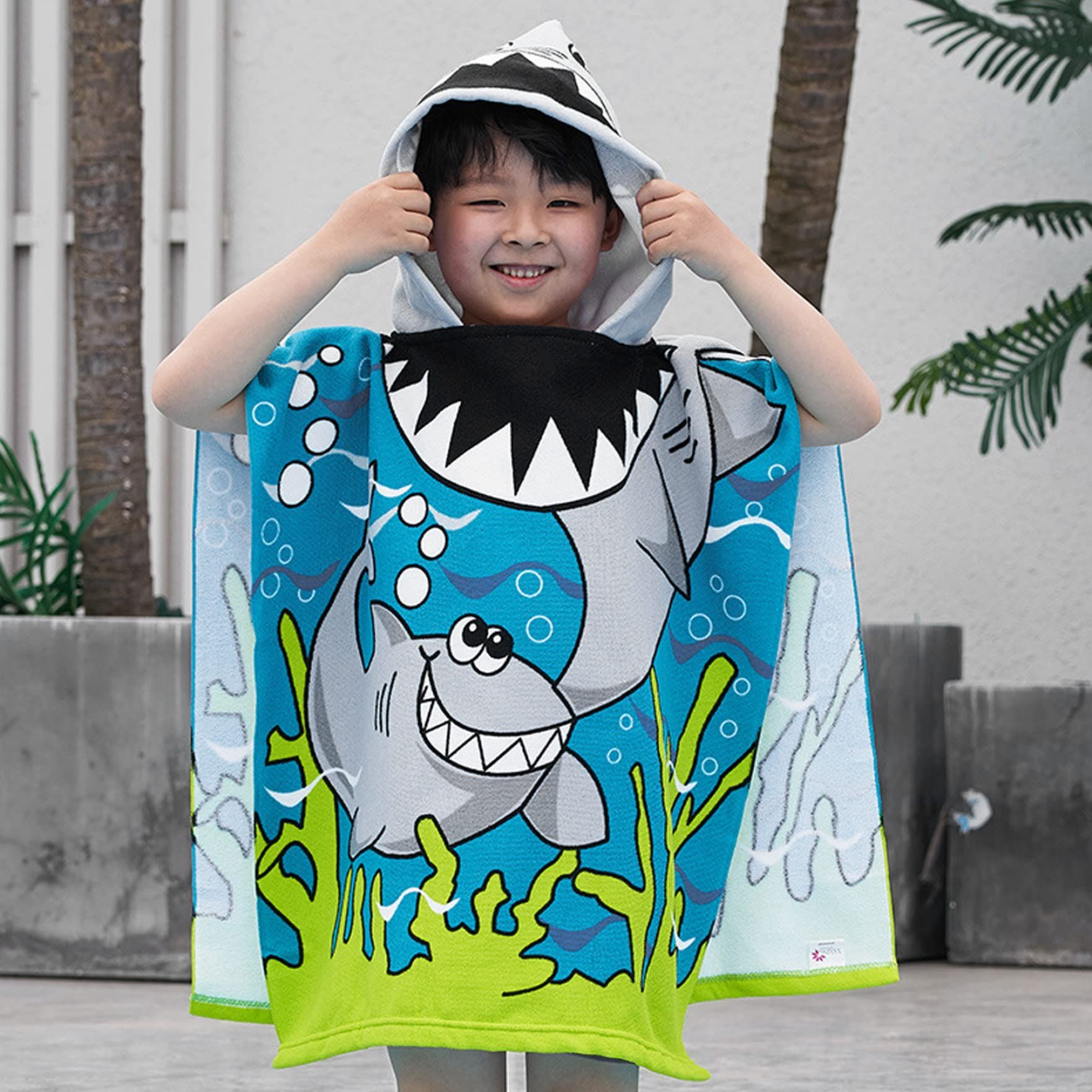 Beach Bath Poncho Towels,Kids Poncho Towel Swimming Towel Microfibre Ultra Soft and Extra Large Bathrobe for Girls Boys Children — image 5