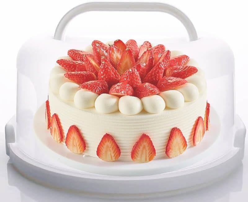 Large 10 Inch Cake Carrier Keeper Stand with Handles and Lids Container for Transport Cake Holder Tray with Cover Round Cupcake Storage Kitchen Cooking Box — image 2