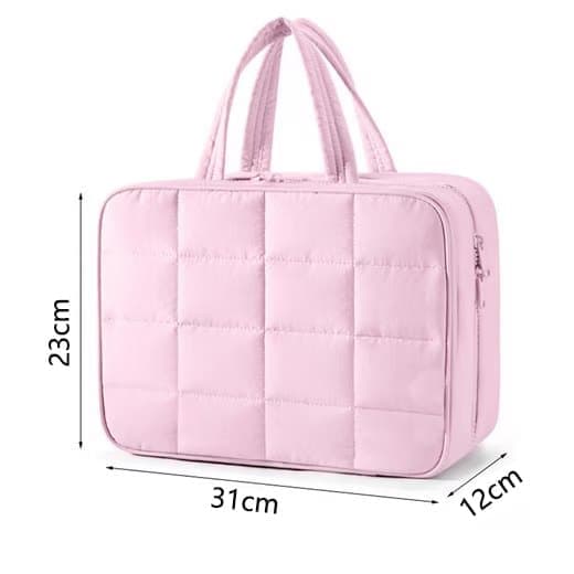 Hanging Travel Makeup Bag for Women with Jewelry Compartment, 31x12x23 cm, Pink — image 6