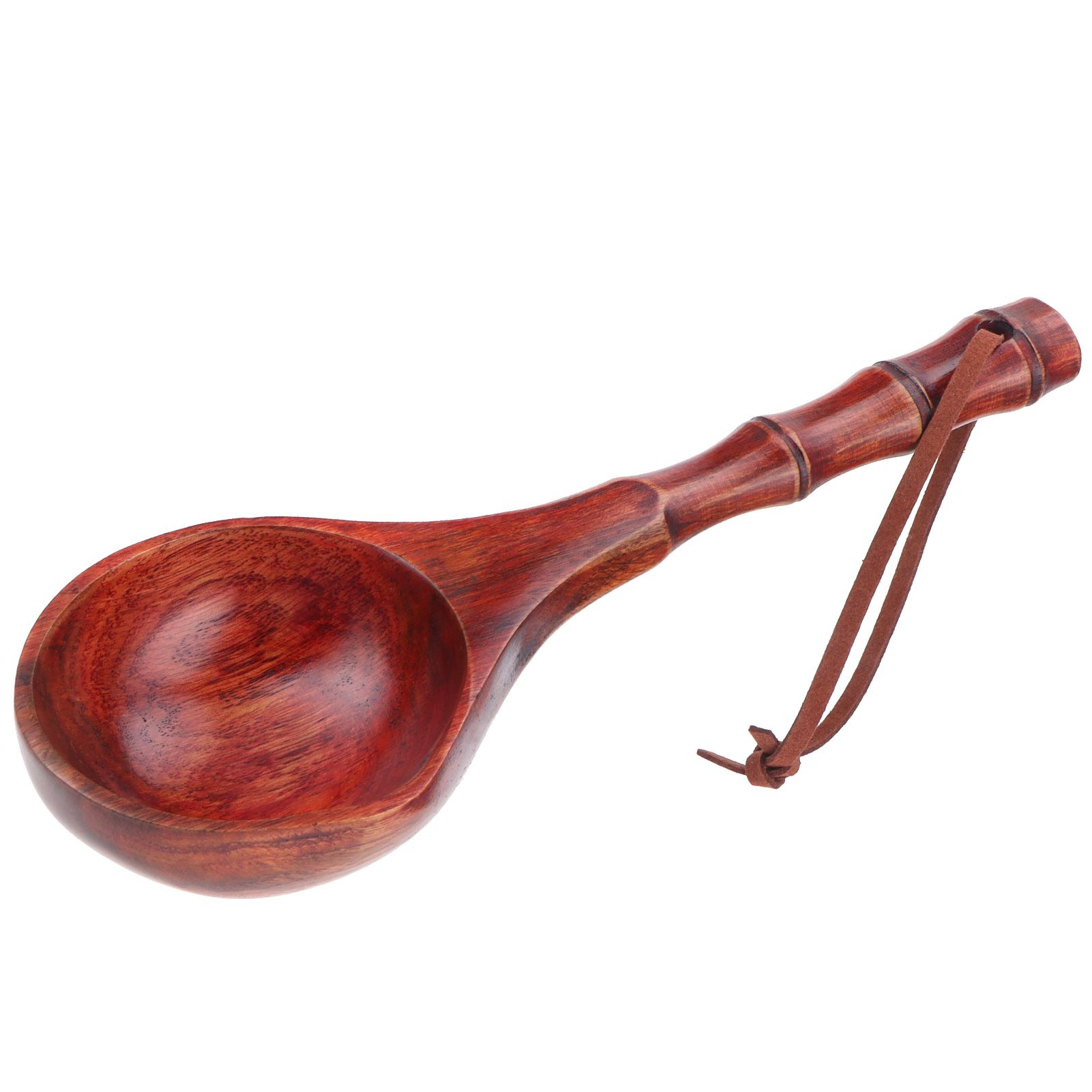 Wooden Round Spoon Japanese Style Sauna Water Ladle Kitchen Soup Spoon Accessory — image 3