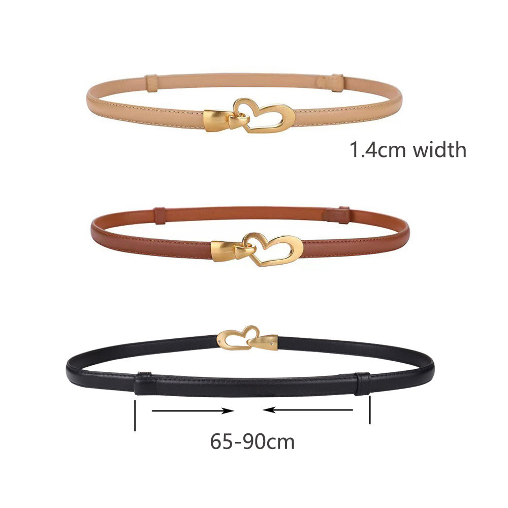 Women's Genuine Leather Thin Adjustable Waist Belt for Dresses Blazers (Black) โ image 4