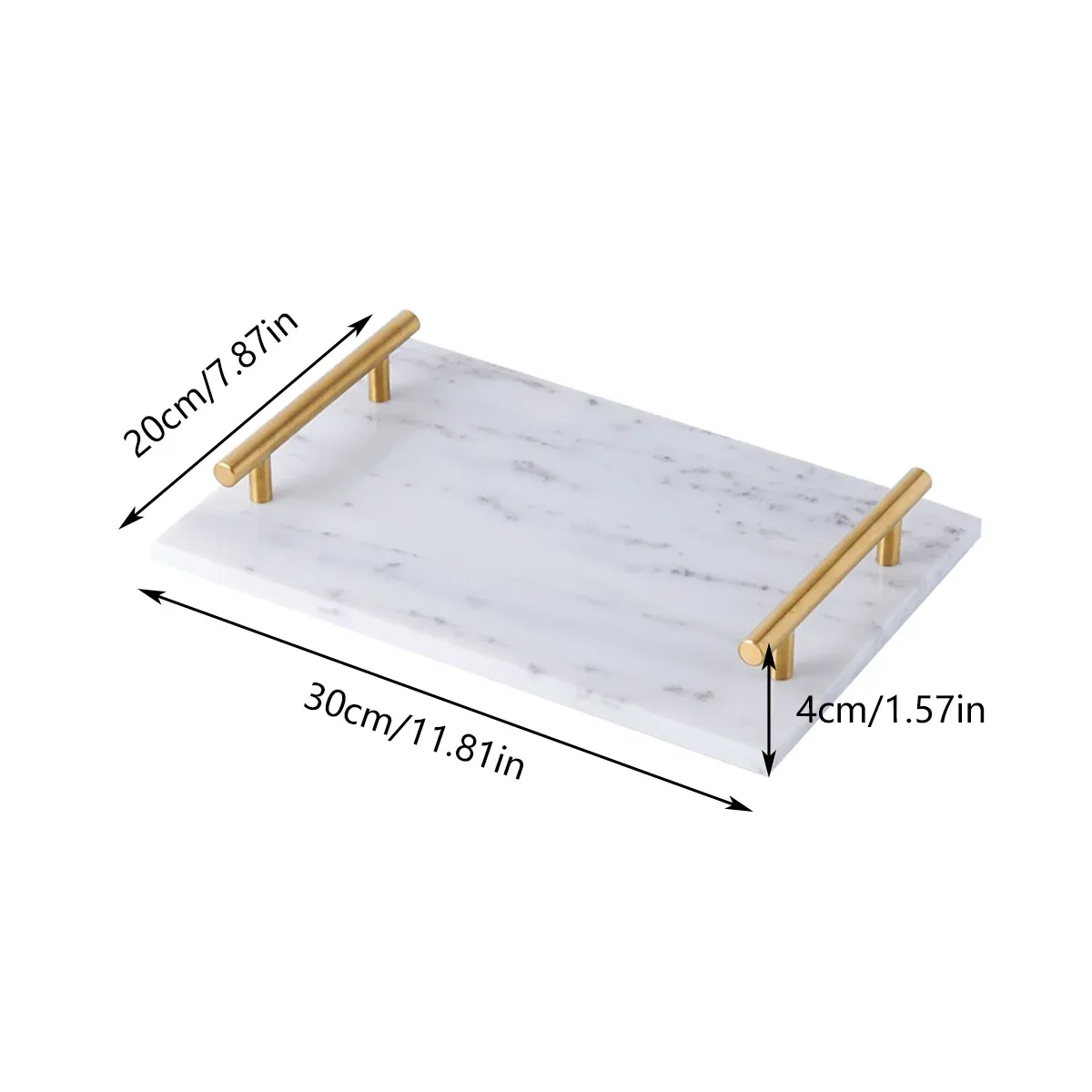 Natural Marble Tray Storage Display Tray Bathroom Living Room Decor Sample Tray — image 3