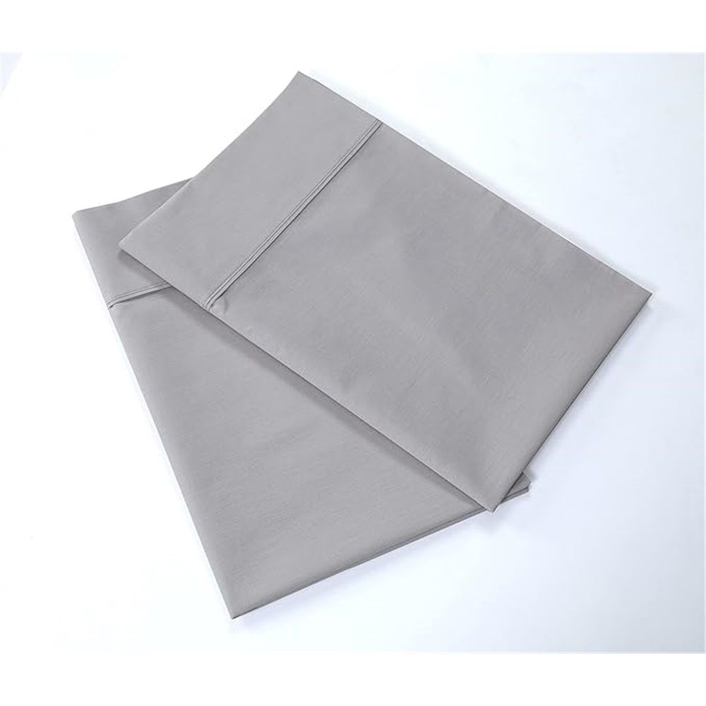 Pillow Cases - Queen Size Set of 2 - Cooling Pillowcases - Double Brushed - Easy Care - Envelope Closure (Queen Pillowcase Set of 2, Light Grey) — image 5