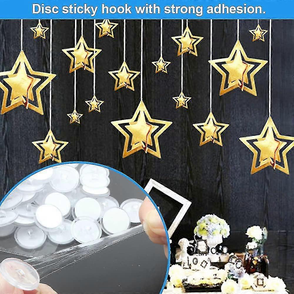 Shibaod_max 50 pcs 20mm Self-Adhesive Ceiling Hooks, Wall Hooks for Suspension, No Drilling Needed, White Plastic Hooks — image 3