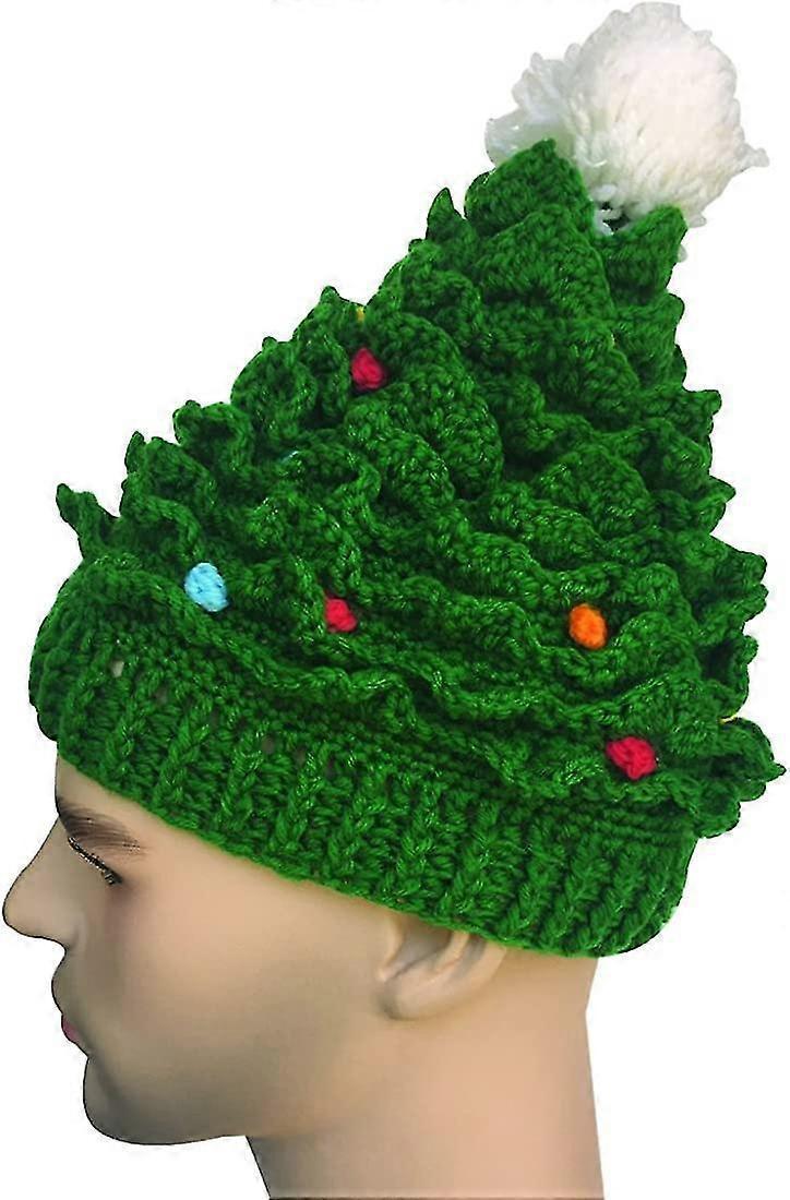 Unisex Christmas Winter Knitted Crochet Beanie Santa Hat Bearded Caps โ image 2