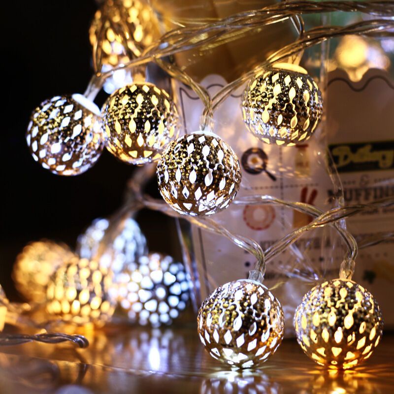 20 LED Solar String Lights Moroccan Ball Warm White Waterproof, 5 m — image 4
