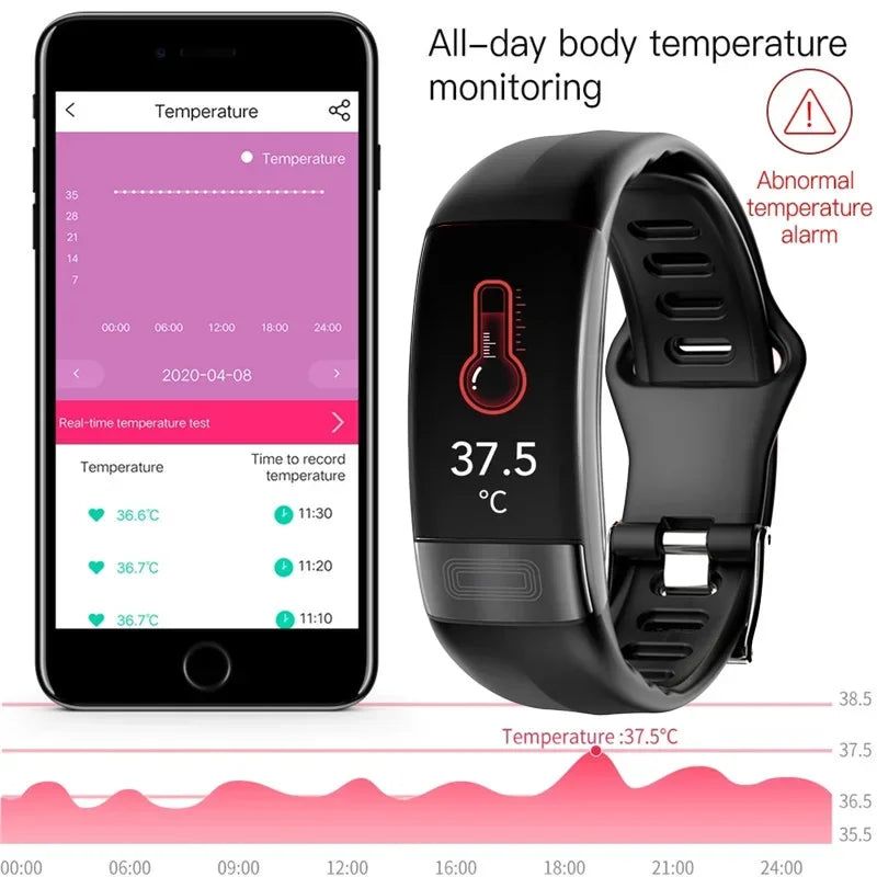 Fitness Bracelet Heart Blood Body Monitoring Black — image 3