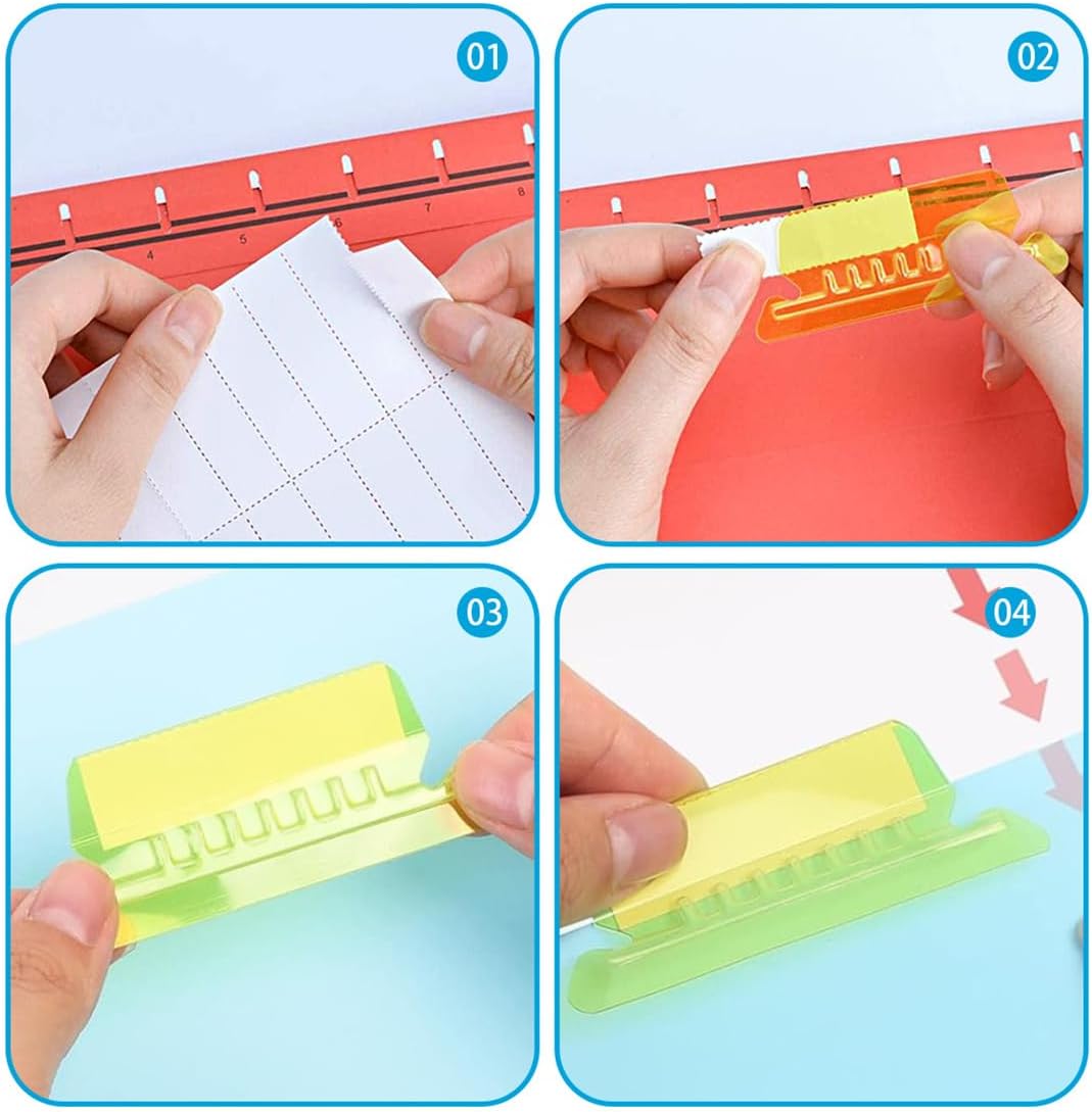File Folder Tabs Hanging File Folder Labels 60 Sets Plastic File Tabs with Inserts for Hanging Files — image 3