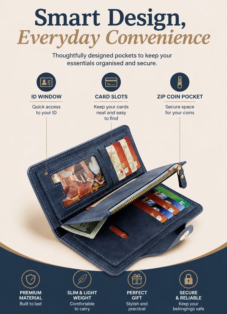 Retro All-Solid Long Men Hand Wallet 2 Pcs Set, Magnetic Portable Multi-Slot Billfold, Exquisite Daily Gift Pack, Coffee — image 5