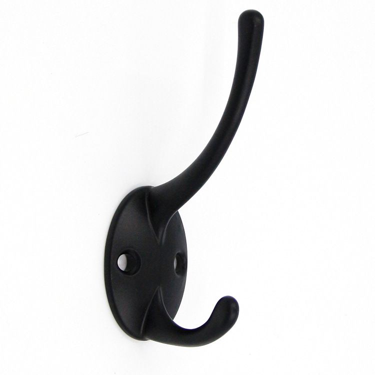 12 Pack Black Coat Hooks Wall Mounted Retro Double Hooks Utility Black Hooks for Coat, Scarf, Bag, Towel, Key, Cap, Cup, Hat