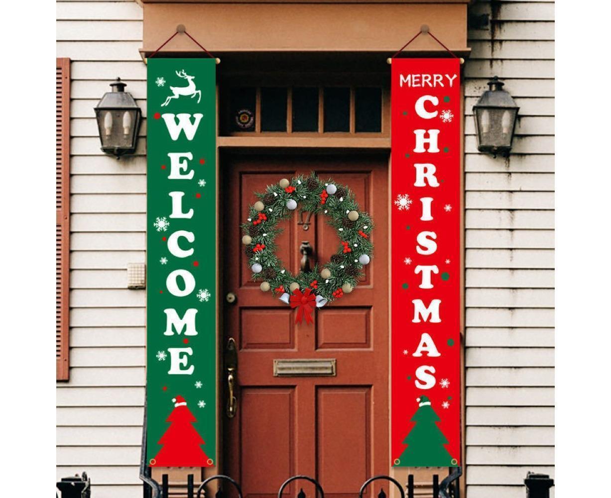 2Pcs/Set Door Hanging Banners Couplets Home Decor Ornaments for Christmas Party-1# — image 4