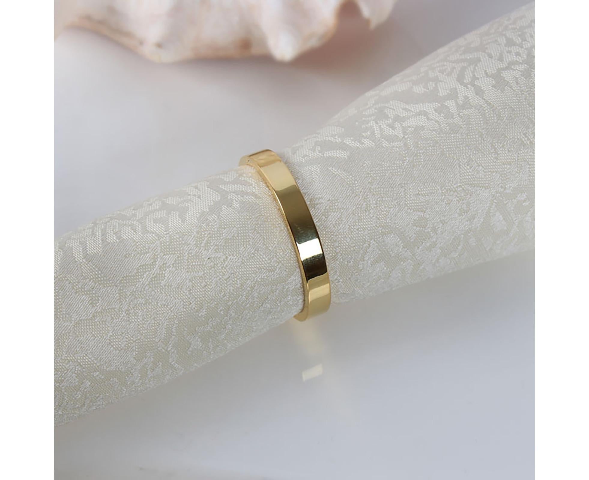 6Pcs Napkin Buckle Portable Easy to Clean Metal Buffet Table Setting Napkin Ring for Weddings-Golden — image 6