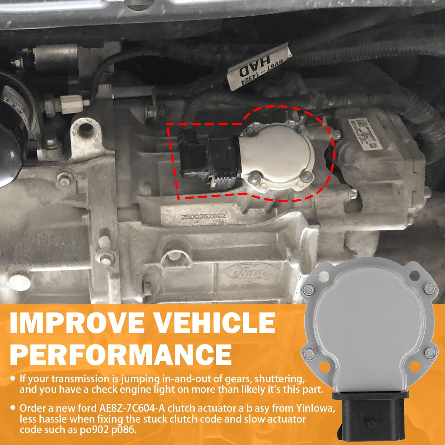 2PCS AE8Z-7C604-A Automatic Transmission Clutch Actuator A and B for 2012-2017 Ford Focus SE SEL, 11 12 13 14 15 16 17 Ford Fiesta Trans Clutch Actuator โ image 4