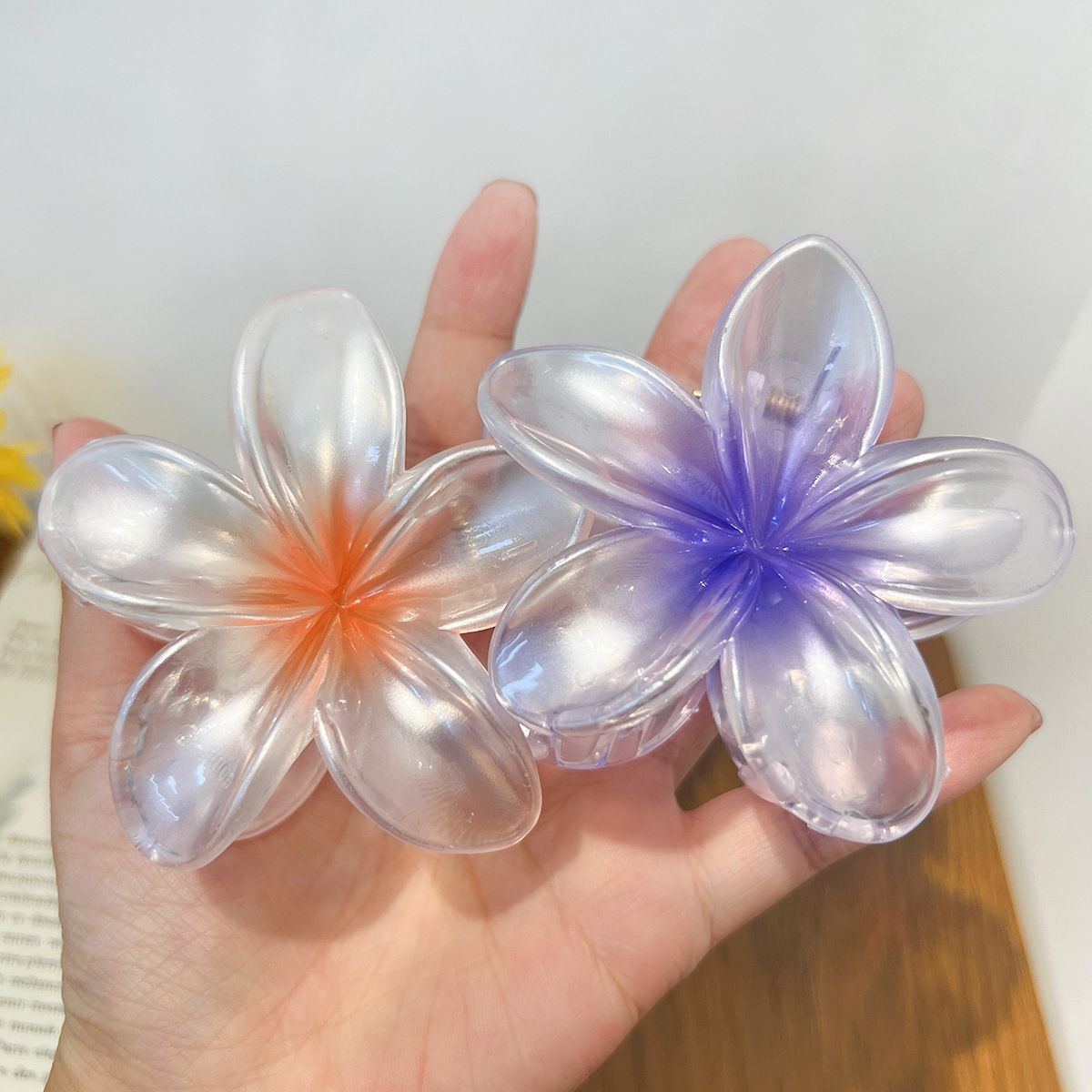 Big Flower Hair Claw Clips Small Butterfly Clips Hair Pins-3PCS Strong Hold Cute Hair Clips,Nonslip Large Hair Claw Clips — image 3