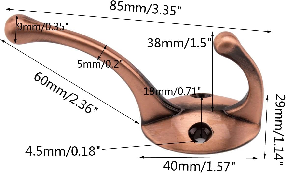 Bathroom Coat Hooks, Decorative Hanger Rack for Hanging Towel, Jacket, Handbag, Scarf, Keys, Solid Wall Mounted Home Kitchen Garage Closet Storage & — image 2