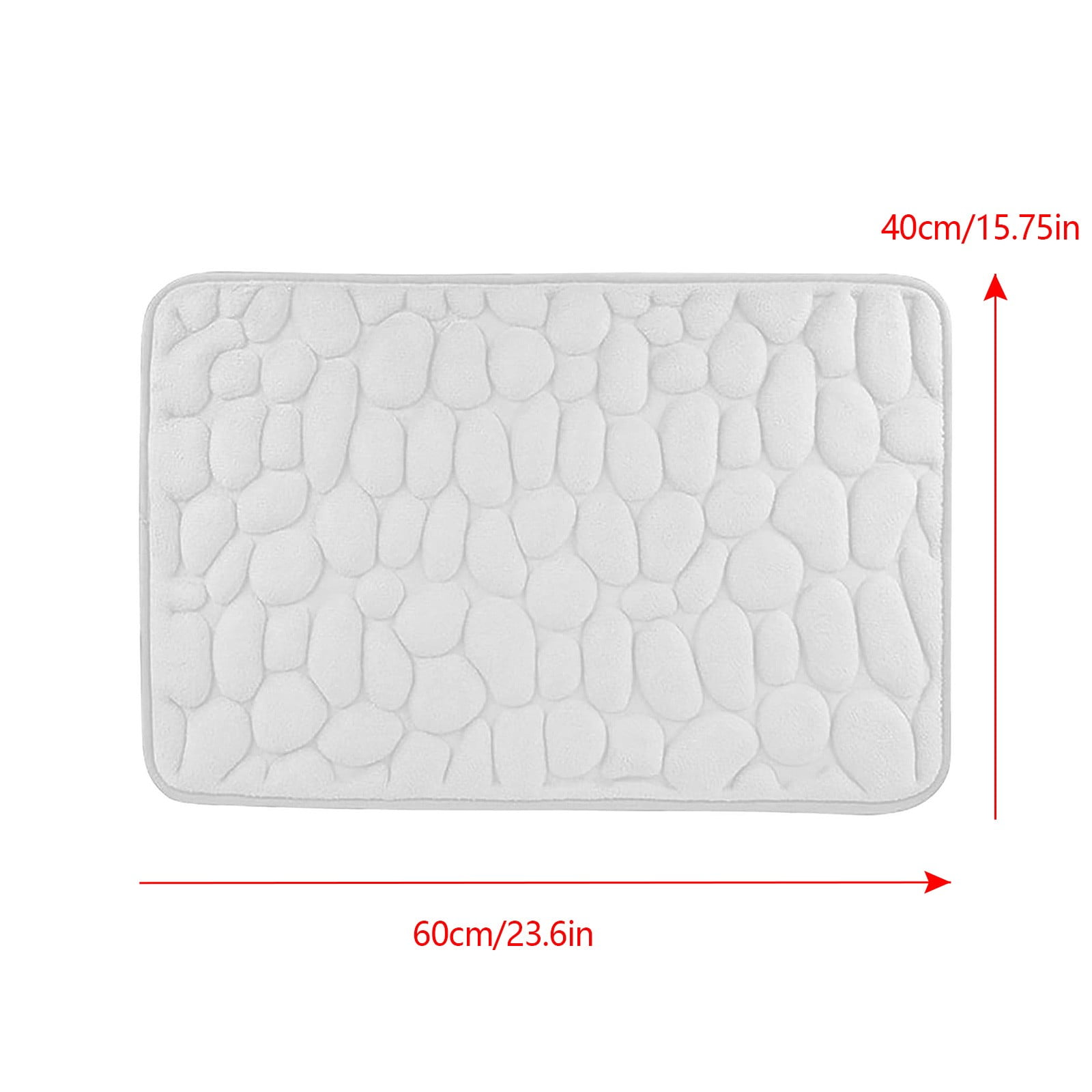 Bathroom Rugs - Ultra Absorbent Non-Slip Floor Bath Mat, Super Soft Shower Mat for Bath Tub, Machine Washable 16 × 24" (Brown) #C-White — image 3