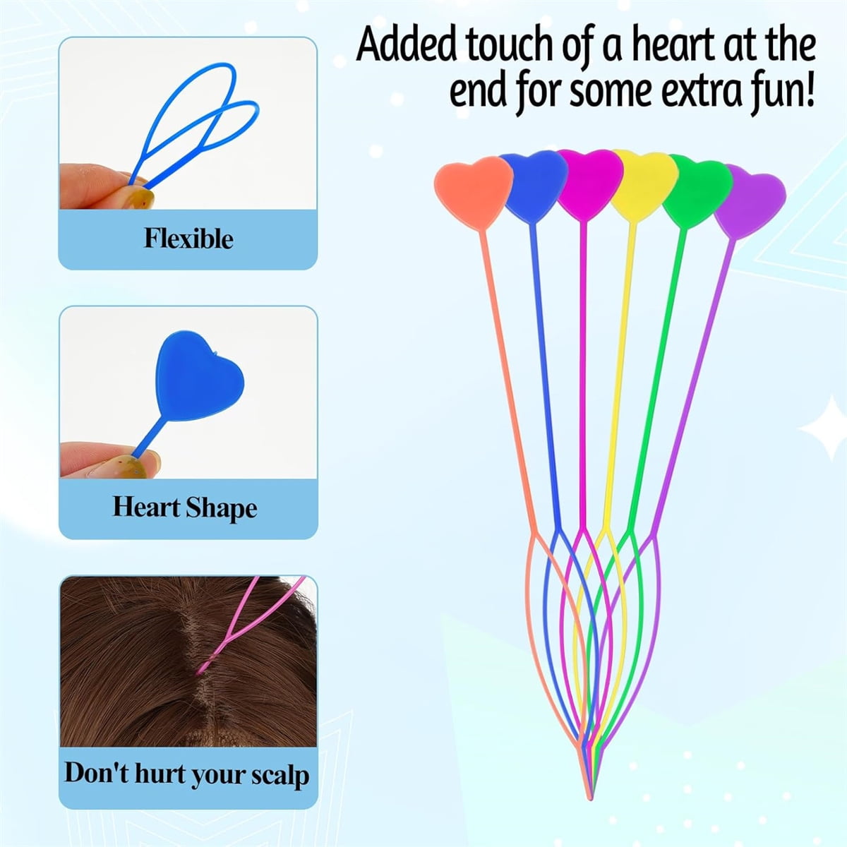 20Pcs Quick Beader for Loading,Quick Hair Beader Tool,Plastic Ponytail Maker,Elastic Hair Braiding Set,Automatic Threader Braid Loop for Women Plait Styling — image 2