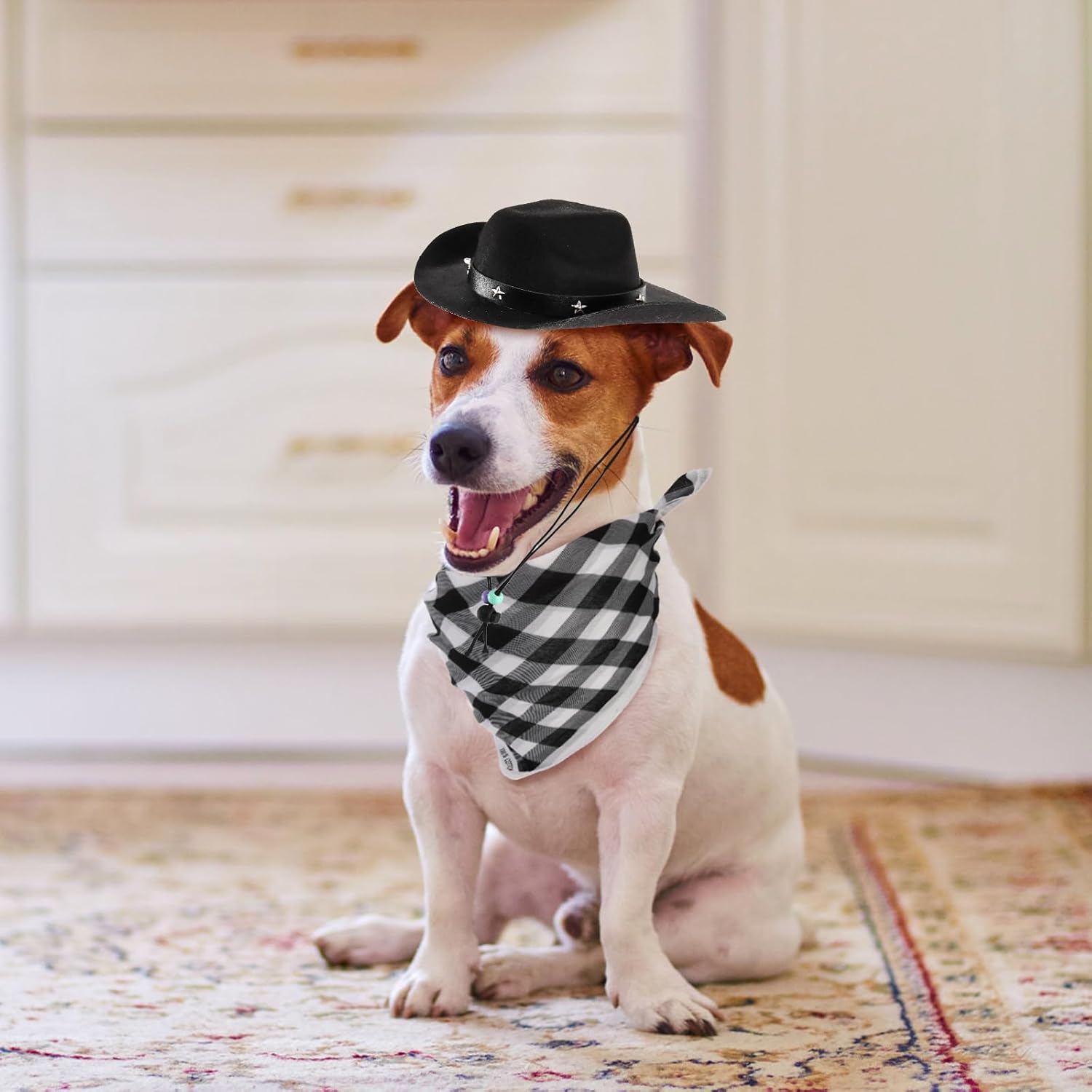 4 Pack Pet Cowboy Costume Accessories Set, 2 Pcs Hat and Bandana Scarf, Puppy Kitten Halloween Christmas Costume, West Party Cosplay Wearing for Cats Small โ image 6