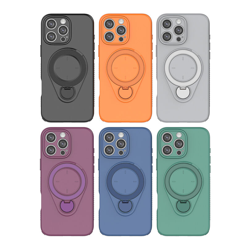 Magnetic Shockproof Case with 360-Degree Rotating Ring Stand for iPhone 16 Pro – Slim Protective Phone Cover with Airbag Corners and Wireless Charging Support — image 2