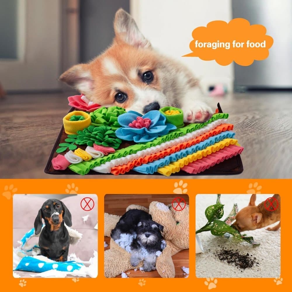 Interactive Slow Feeding Snuff Mat for Dogs, Portable Foraging Training Mat, Brown — image 4