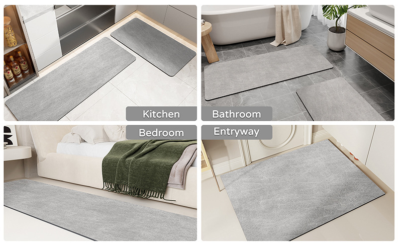Oval dark Beige Quick-Dry Absorbent Non-Slip Bath Rug for Bathroom, Kitchen & Entryway 50 × 80cm — image 6