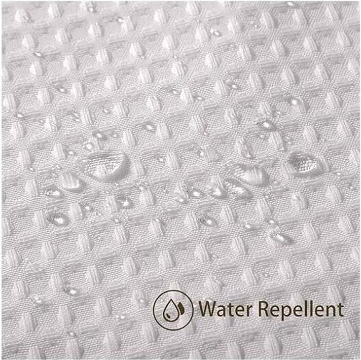 Waffle shower curtain - 80 × 180CM - White - With 6 plastic hooks - For bathroom and toilet - White - Anti-mold - Polyester - Cube Design - Shower curtain — image 3