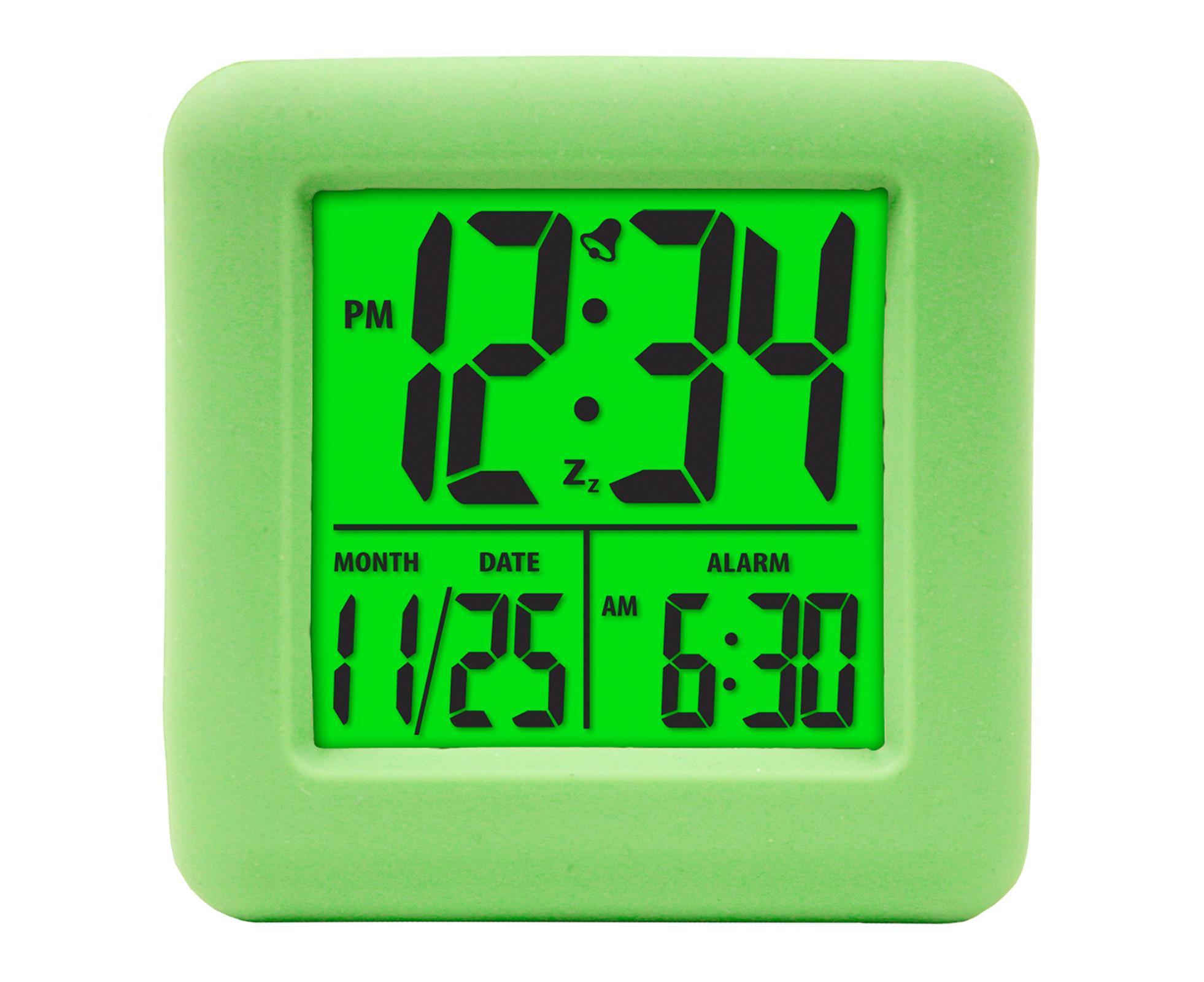 Digital Clock Shock-proof Snooze Function Silicon Cover Electrical LED Clock Household Supplies - Green — image 4