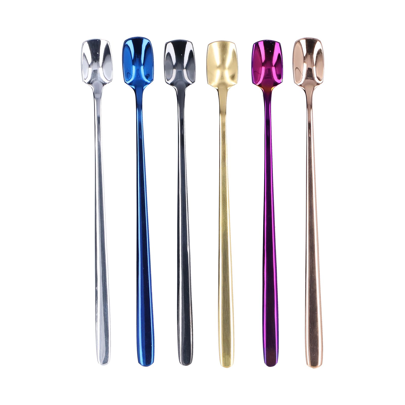 6 Pcs Dessert Spoon 304 Stainless Steel Mixing Spoon Shovel Long Handle Thickened Spoon Set for Dessert Ice Cream 15cm โ image 5