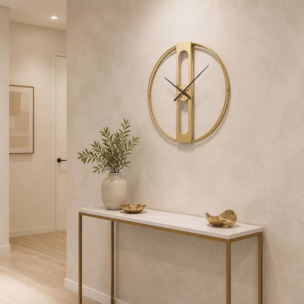 Gold Clover Metal Wall Clock — image 2