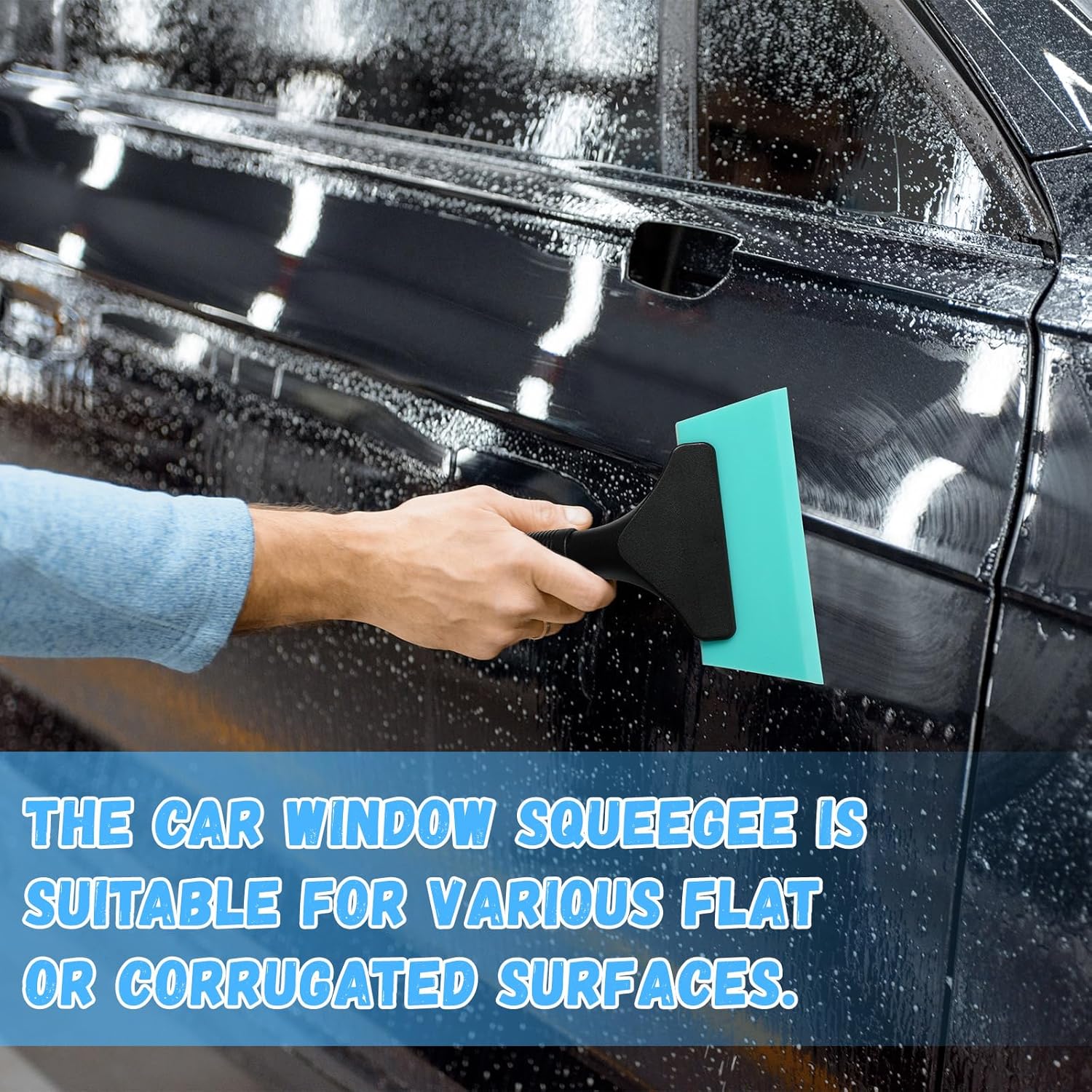 3 Pcs Small Squeegee 5 Inch Window Tint Silicone Squeegee Cleaning with Non Slip Handle Wiper Window Tinting Tools for Car Glass Mirror Shower Bathroom Auto — image 4
