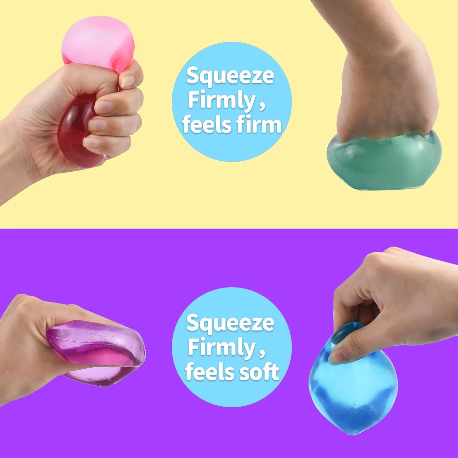 4 PCS Colorful Stress Cube - Sensory Fidget Squeeze Toy with Super Solid Squish-Slow Rising Ice Cube Stress Balls-Stress Relief Hand Toy-2.16" Cube — image 5