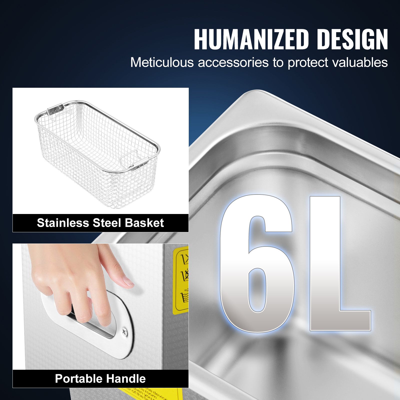 Brand New 6 Liter Stainless Steel Digital Ultrasonic Cleaner w/ Bracket & Drainage System — image 4