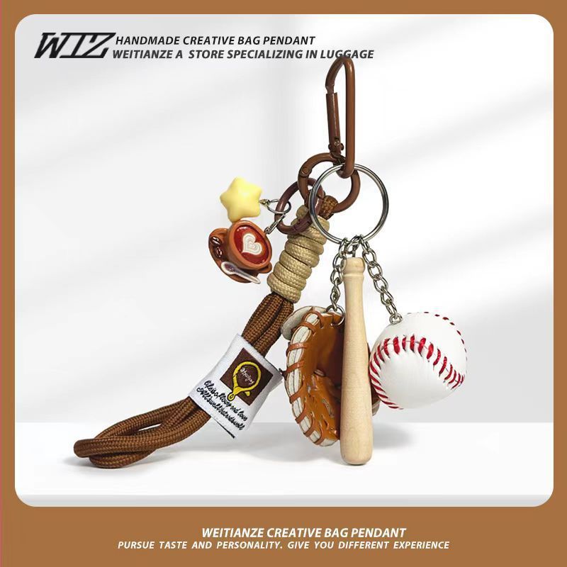 Miu-Style Baseball-Themed Couple Bag & Key Chain - baseball - Size 1 — image 3
