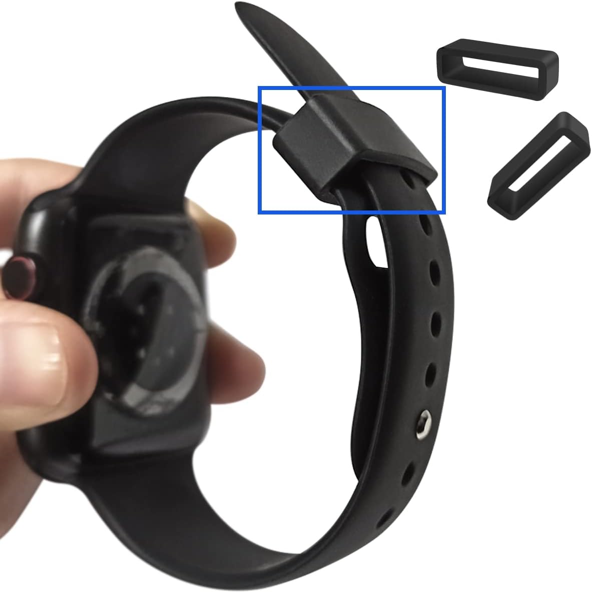 6 Pcs Watch Band Loop Holder Keeper for Resin Belt, Replacement Fastener Rings for Silicone Leather Rubber Watch Strap, Durable Fastener Retainer Size(24mm) โ image 5