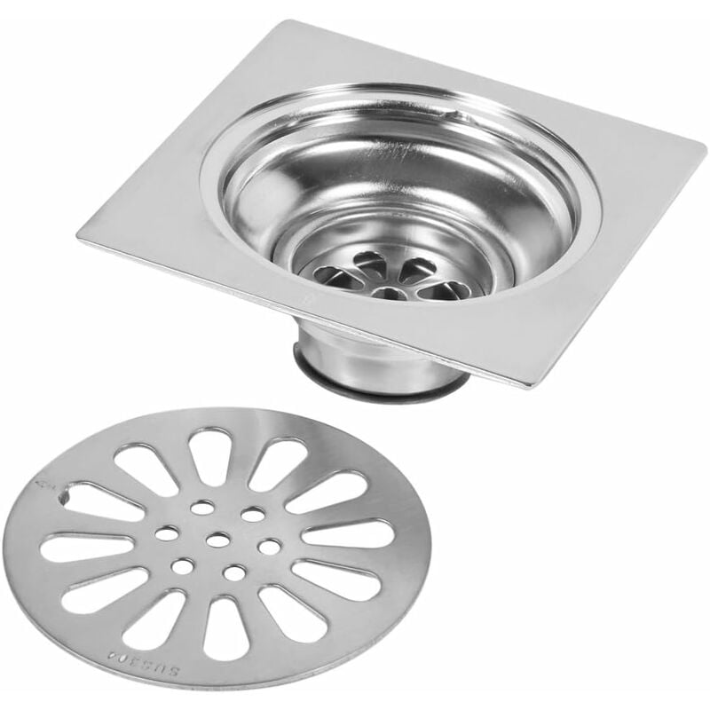 Thick Stainless Steel Floor Drain Anti-odor Square Shower Drain for Bathroom 100 100mm (Style: 3) — image 3