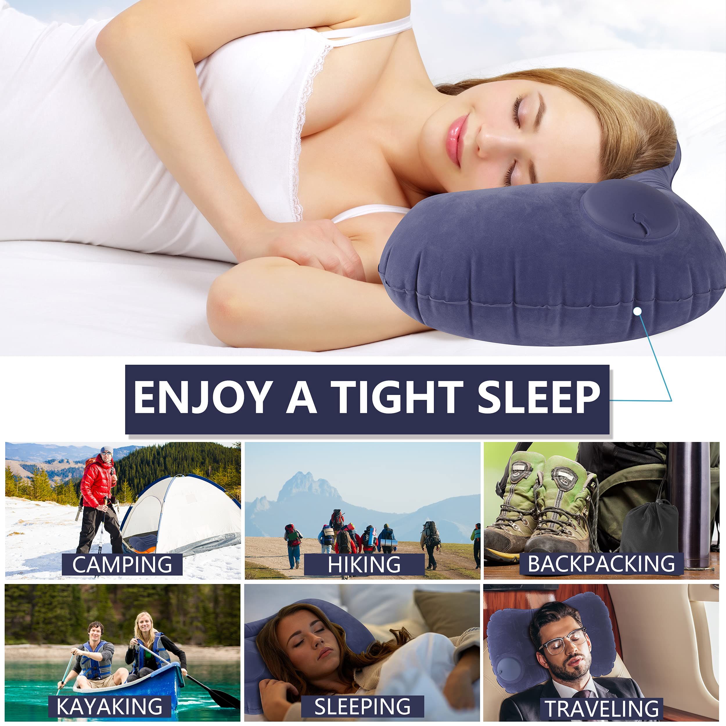 Ultralight Inflatable Camp Pillow - Compressible, Compact, Comfortable, Ergonomic Pillow for Neck & Lumbar Support While Camping — image 5