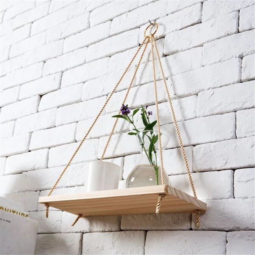 2pcs Hanging Shelves for Indoor Wall and Window - Floating Wall Shelves for Plant Display, Boho Style Home Decor.( 35*14cm) — image 5