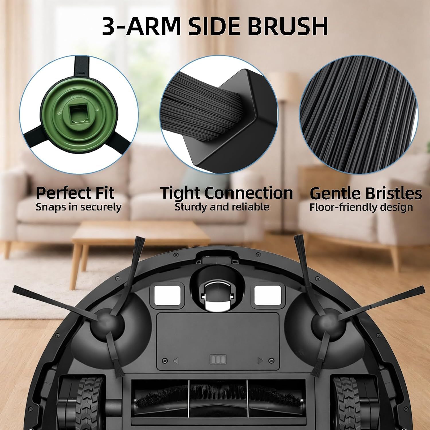 SmartClean V2 Replacement Parts Kit, Compatible with Ionvac SmartClean V2 Robovac Robot Vacuum Accessories, 2 Main Roller Brush, 6 Side Brush, 6 Hepa ilter — image 5