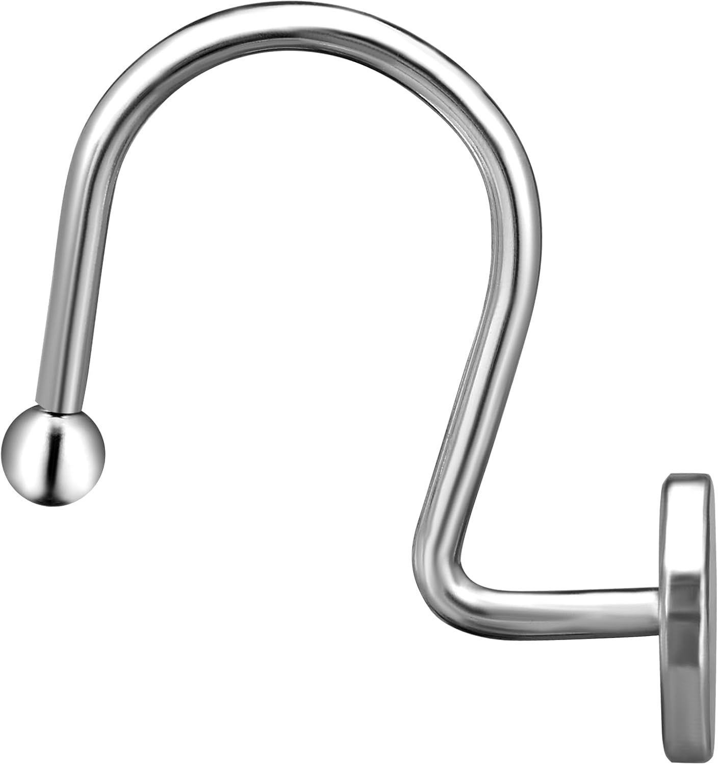 12 Piece Stainless Steel S Shaped Shower Curtain Hooks Silver — image 5