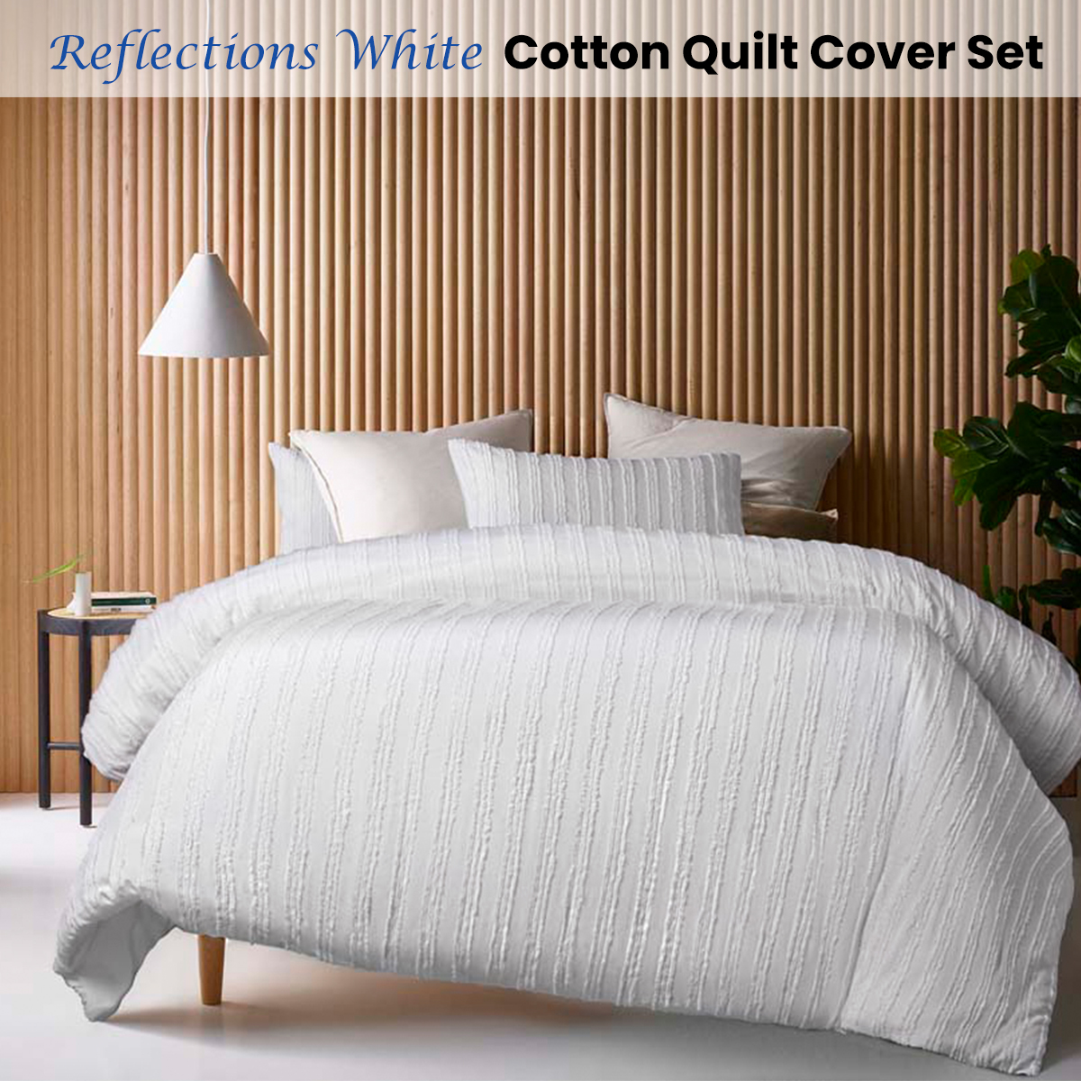 Vintage Design Homewares Reflections White Cotton Quilt Cover Set Queen โ image 2