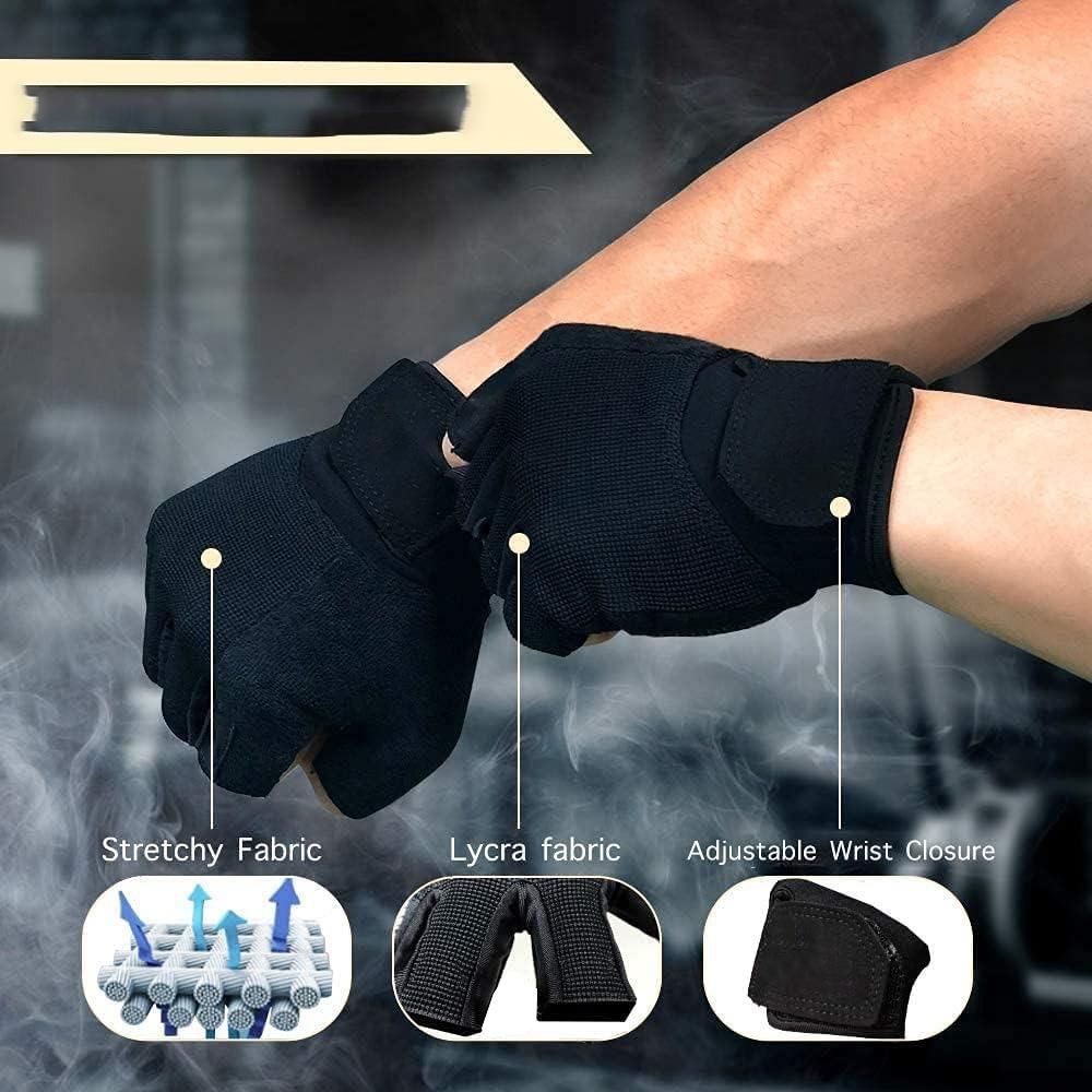 Fitness Gloves Half Finger Breathable Non Slip Weightlifting Training Workout Palm Support For Men And Women - Red M โ image 5