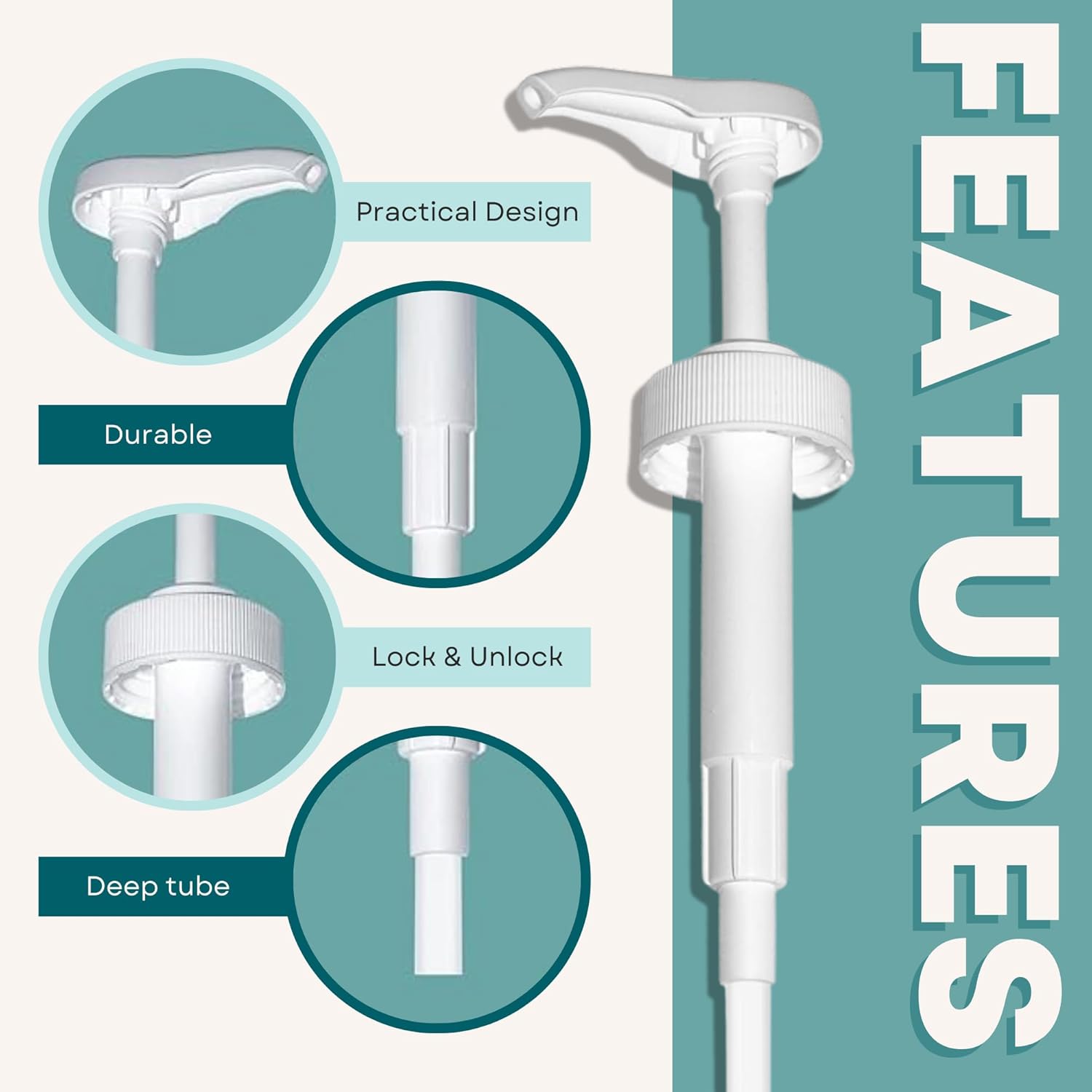 Gallon Pump Dispenser for Glass or Plastic Bottles - Heavy-Duty Leak Proof for Commercial and Household Use - 1 Gallon Jug - Non-BPA (Pack of 2) โ image 3