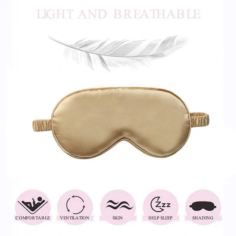 Pure Soft Silk EyeShade Blindfold Sleep Eye Mask Cover Light Shade Travel Relax - Green — image 3