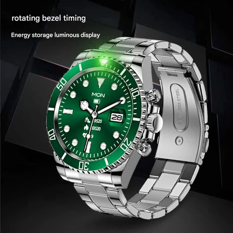 Classic Stainless Steel Smartwatch with Rotating Timer Bezel, Bluetooth Calling & Luminous Display(black) โ image 2